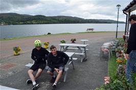Preparing to leave Nanny's café at Shieldaig